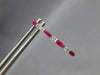 .65CT DIAMOND & AAA RUBY 14KT WHITE GOLD ROUND & BAGUETTE HOOP HANGING EARRINGS