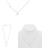 .09CT DIAMOND 14K WHITE GOLD INITIAL V SOLITAIRE BY THE YARD ADJUSTABLE NECKLACE