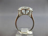 LARGE 5.66CT DIAMOND & AAA AQUAMARINE 14KT WHITE GOLD ROUND HALO ENGAGEMENT RING