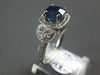 LARGE 3.2CT DIAMOND & AAA SAPPHIRE 14KT WHITE GOLD ROUND CUSHION ENGAGEMENT RING
