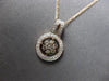 .42CT WHITE & MOCHA DIAMOND 14KT WHITE & ROSE GOLD 3D FLOWER FLOATING PENDANT