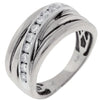 .50CT DIAMOND 14KT WHITE GOLD 3D ROUND MULTI ROW DIAGONAL MENS ANNIVERSARY RING