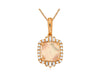 1.58CT DIAMOND & AAA OPAL 14KT ROSE GOLD CUSHION ROUND & BAGUETTE SQUARE PENDANT