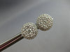 ESTATE .85CT DIAMOND 14KT WHITE GOLD 3D CLASSIC ROUND CLUSTER HALO STUD EARRINGS