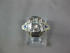 LARGE .97CT DIAMOND & AAA SAPPHIRE 18K WHITE GOLD ART DECO ENGAGEMENT RING 27238