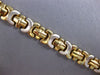 ESTATE 14KT WHITE & YELLOW GOLD 3D CLASSIC LINK MATTE & SHINY FUN BRACELET