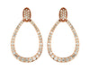 .97CT DIAMOND 14K ROSE GOLD ROUND OPEN TEAR DROP GRADUATING FUN HANGING EARRINGS