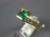 1.30CT DIAMOND & AAA EMERALD 14KT YELLOW GOLD BAGUETTE & ROUND ENGAGEMENT RING