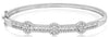 WIDE 1.75CT DIAMOND 14KT WHITE GOLD 3D 3 ROW TRIPLE FLOWER CUFF BANGLE BRACELET
