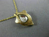 ESTATE .02CT DIAMOND 14KT WHITE & YELLOW GOLD 3D TEAR DROP ANCHOR PENDANT #22166