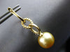 LARGE .84CT DIAMOND & AAA GOLDEN SOUTH SEA PEARL 18K WHITE GOLD HANGING EARRINGS