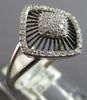ESTATE .30CT DIAMOND 14K WHITE GOLD 3D ROUND CLUSTER GEOMETRICAL FLORAL FUN RING