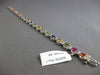 6.76CT DIAMOND & MULTI COLOR SAPPHIRE 14KT WHITE GOLD 3D CLASSIC TENNIS BRACELET