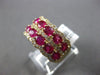 LARGE 3.82CT DIAMOND & AAA RUBY 14KT YELLOW GOLD 3D OVAL & ROUND MULTI ROW RING