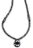 45.23CT BLACK DIAMOND 14KT WHITE GOLD 3D TEAR DROP MULTI SHAPE TENNIS NECKLACE
