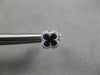 SMALL .52CT DIAMOND & AAA SAPPHIRE 14KT WHITE GOLD CLASSIC FLOWER STUD EARRINGS