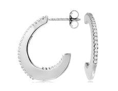 ESTATE .25CT DIAMOND 14KT WHITE GOLD ROUND INSIDE OUT UMBRELLA HANGING EARRINGS