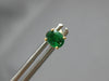 ESTATE .90CT AAA EMERALD 14KT YELLOW GOLD 3D OVAL SOLITAIRE STUD EARRINGS #27587