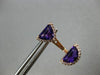2.57CT DIAMOND & AAA AMETHYST 14K ROSE GOLD MOON SHAPE TRILLION HANGING EARRINGS