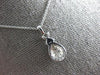 .29CT DIAMOND 14KT WHITE GOLD CLASSIC CLUSTER TEAR DROP FLOWER FLOATING PENDANT