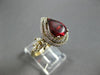 LARGE 5.20CT DIAMOND & AAA GARNET 14K YELLOW GOLD 3D DOUBLE HALO ENGAGEMENT RING