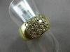 ESTATE WIDE .92CT DIAMOND 14KT YELLOW GOLD 3D CLASSIC SQUARE MULTI ROW FUN RING
