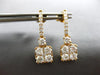 ESTATE LARGE 2.12CT DIAMOND 18KT ROSE GOLD CLUSTER SQUARE FUN HANGING EARRINGS
