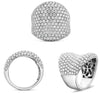 LARGE 3.73CT DIAMOND 14KT WHITE GOLD 3D ROUND MULTI ROW PAVE COCKTAIL FUN RING