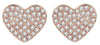 ESTATE .25CT DIAMOND 14KT ROSE GOLD CLASSIC ROUND PAVE HEART SHAPE STUD EARRINGS
