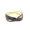 1.40CT BLACK DIAMOND 18K YELLOW GOLD CLASSIC MULTI ROW CRISS CROSS INFINITY RING