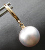 ESTATE .11CT DIAMOND & AAA PINK SOUTH SEA PEARL 14KT ROSE GOLD HANGING EARRINGS