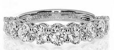 1.78CT DIAMOND 18KT WHITE GOLD 3D ROUND SHARED PRONG ETERNITY ANNIVERSARY RING