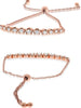 .37CT DIAMOND 14KT ROSE GOLD ROUND CLASSIC DOUBLE BAR 2 ROW CUFF BANGLE BRACELET