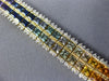 WIDE & LONG 20.60CT DIAMOND & SAPPHIRES 14KT YELLOW GOLD RAINBOW TENNIS BRACELET