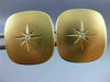 ESTATE LARGE .06CT DIAMOND 14KT YELLOW GOLD 3D STAR SNOW FLAKE SQUARE CUFF LINKS