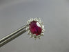 2.65CT DIAMOND & AAA RUBY 14KT WHITE GOLD 3D OVAL & ROUND FLOWER EARRINGS #27736