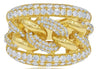 ESTATE WIDE 2.05CT DIAMOND 14KT YELLOW GOLD CLASSIC MULTI ROW LOVE KNOT FUN RING