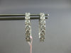 1.45CT DIAMOND 14KT WHITE GOLD 3D ROUND INSIDE OUT OVAL HUGGIE HANGING EARRINGS