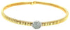 ESTATE .22CT DIAMOND 18KT 2 TONE GOLD ROUND PAVE SNAKE FLEXIBLE BANGLE BRACELET