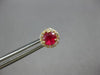 ESTATE .79CT DIAMOND & AAA RUBY 14K YELLOW GOLD ROUND HALO MARTINI STUD EARRINGS
