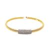 .78CT DIAMOND 18KT 2 TONE GOLD 3D MULTI ROW SNAKE FLEXIBLE CUFF BANGLE BRACELET