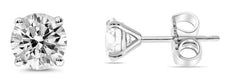 1.11CT DIAMOND 14KT WHITE GOLD 3D CLASSIC ROUND SOLITAIRE MARTINI STUD EARRINGS