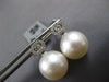 LARGE .23CT DIAMOND & AAA SOUTH SEA PEARL 18KT WHITE GOLD ROUND HANGING EARRINGS