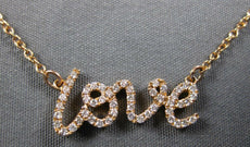 ESTATE .16CT DIAMOND 18KT ROSE GOLD 3D CLASSIC SCRIPT LOVE NECKLACE