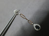.78CT DIAMOND & AAA SAPPHIRE 14KT WHITE GOLD PEAR SHAPE & ROUND HANGING EARRINGS