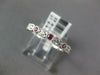 ESTATE .40CT DIAMOND & AAA RUBY 18KT WHITE GOLD SEMI ETERNITY ANNIVERSARY RING