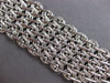 LARGE & LONG 14K WHITE GOLD HANDCRAFTED MATTE & SHINY MULTI ROW ITALIAN BRACELET