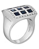 LARGE 3.2CT DIAMOND & AAA SAPPHIRE 18KT WHITE GOLD PRINCESS & ROUND CHECKER RING