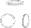ESTATE .39CT DIAMOND 14K WHITE GOLD ROUND SEMI ETERNITY WEDDING ANNIVERSARY RING