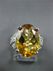 LARGE 5.42CT DIAMOND & AAA YELLOW TOPAZ 14K WHITE GOLD 3D OVAL & ROUND LOVE RING